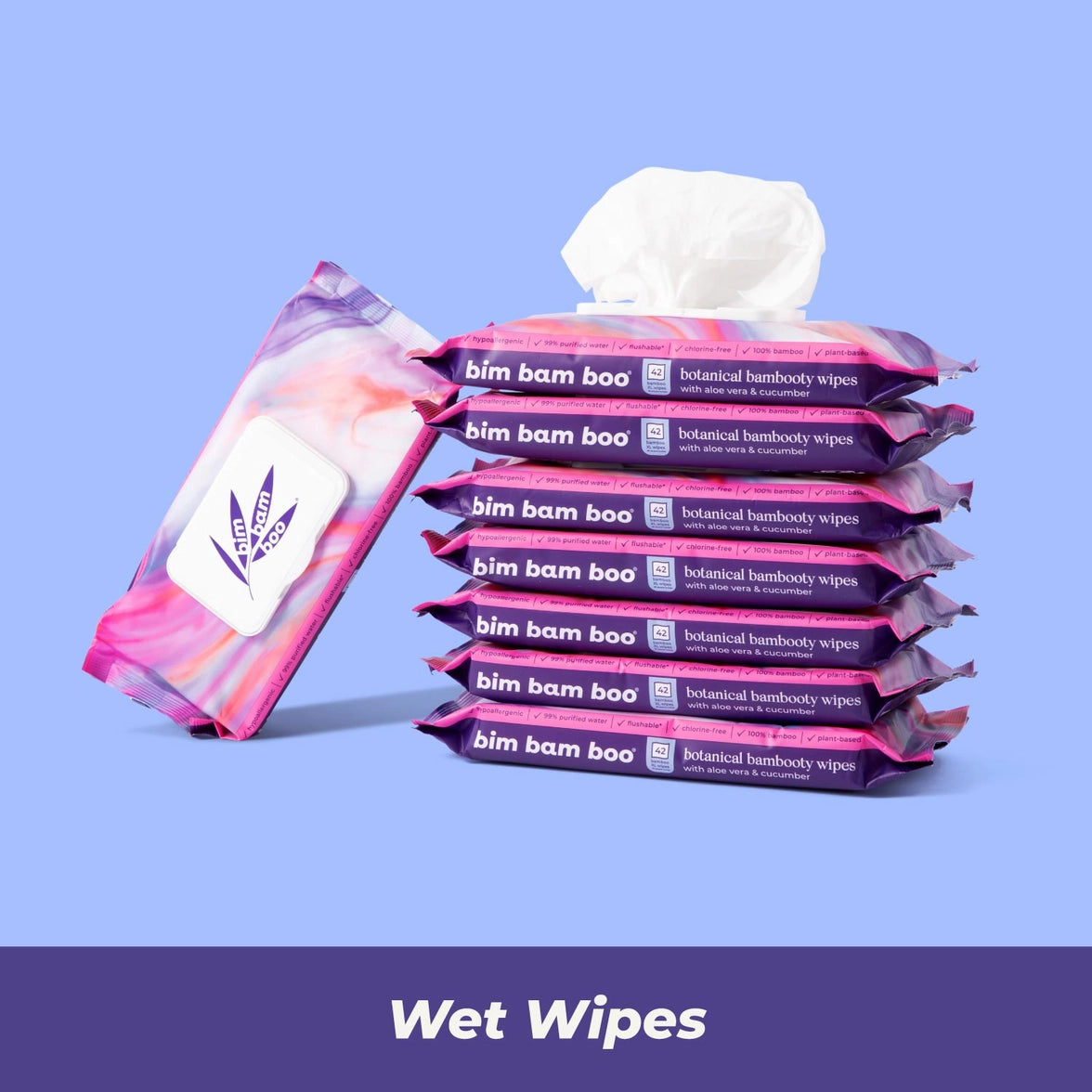 BIMBAMBOO FLUSHABLE WET WIPES - 4 PACK