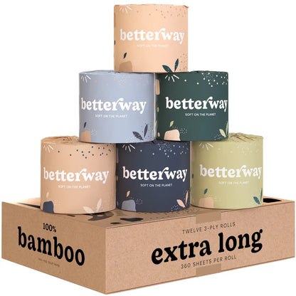 BETTERWAY BAMBOO TOILET TISSUE - 12 PACK