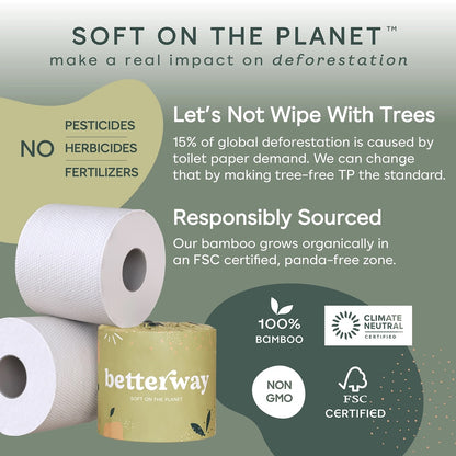 BETTERWAY BAMBOO TOILET TISSUE - 12 PACK